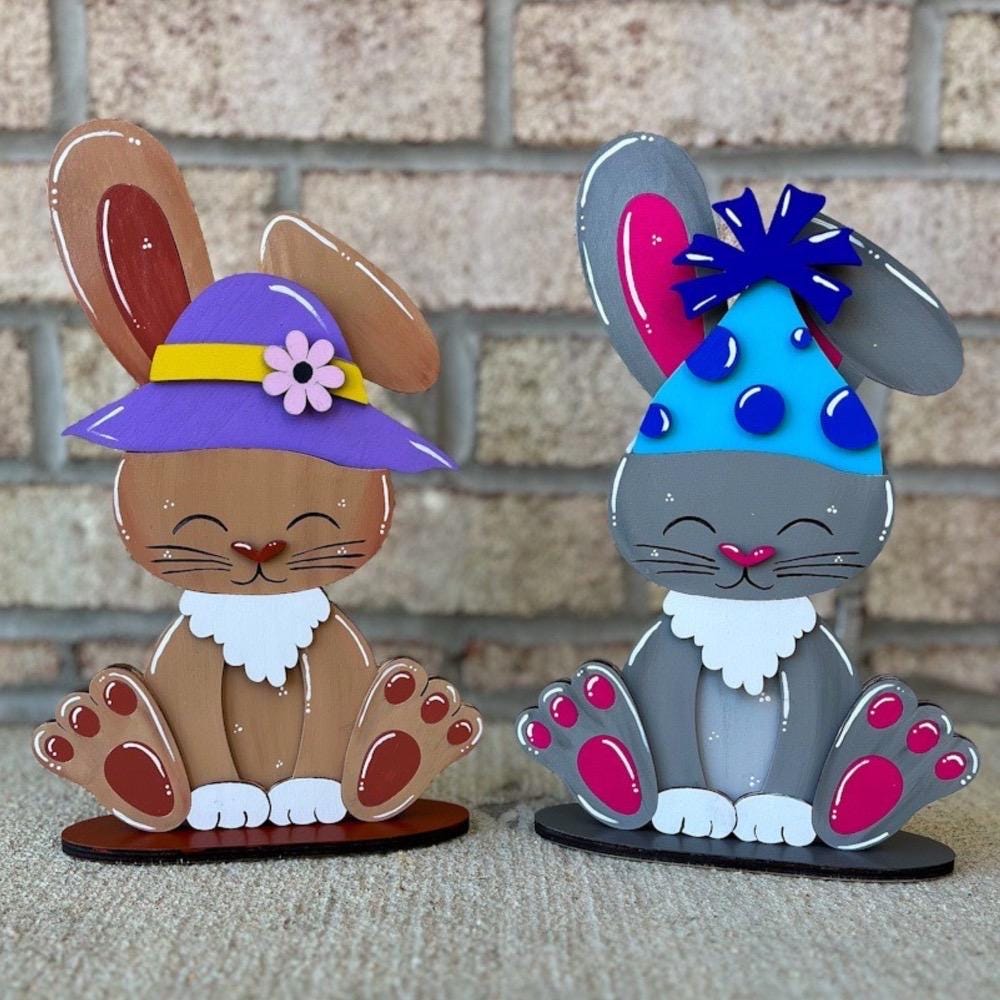 Bunny Desk Buddy with Interchangeable Seasonal Hats