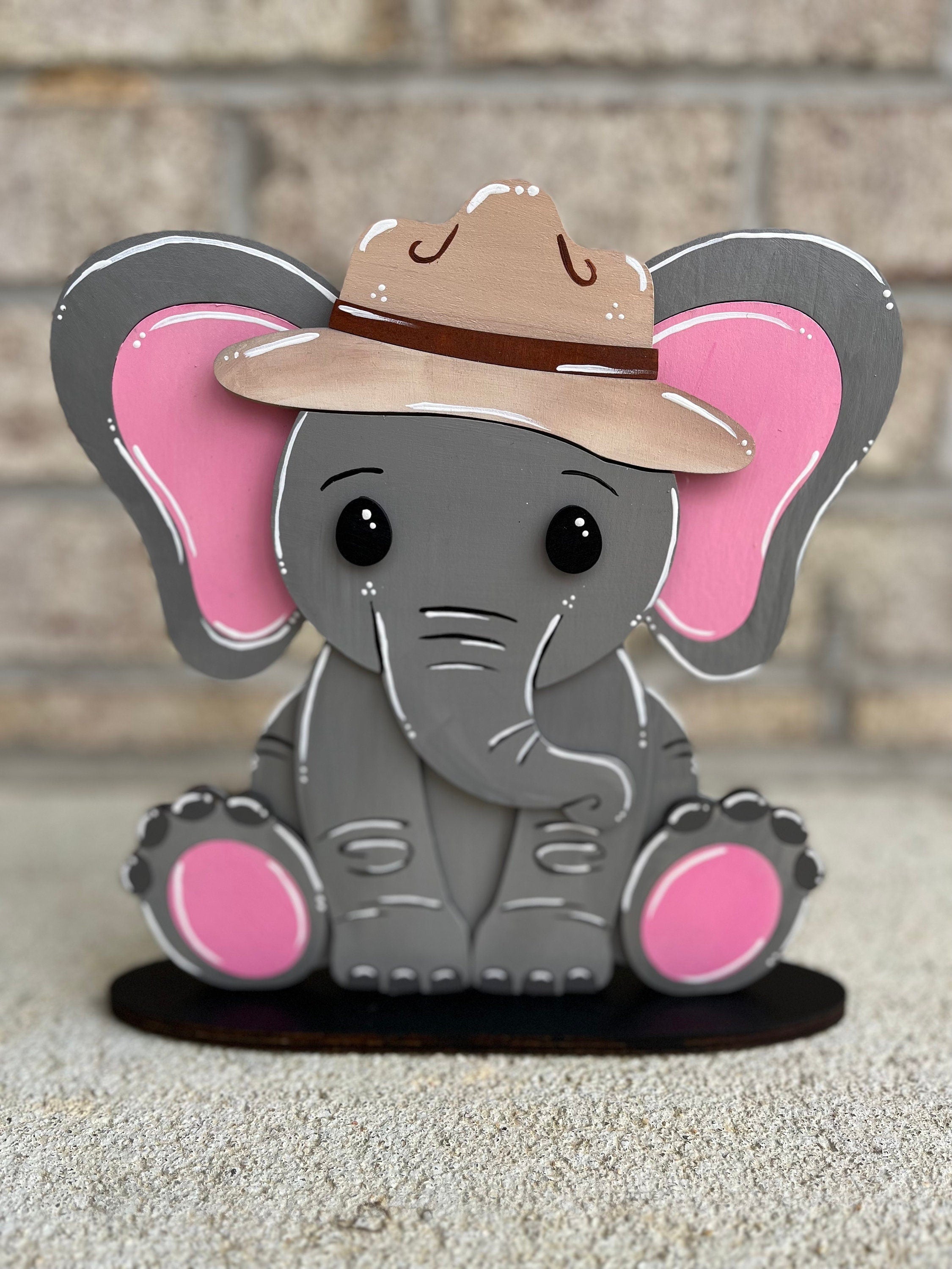 Cute Elephant Desk Buddy with Interchangeable Holiday Accessories
