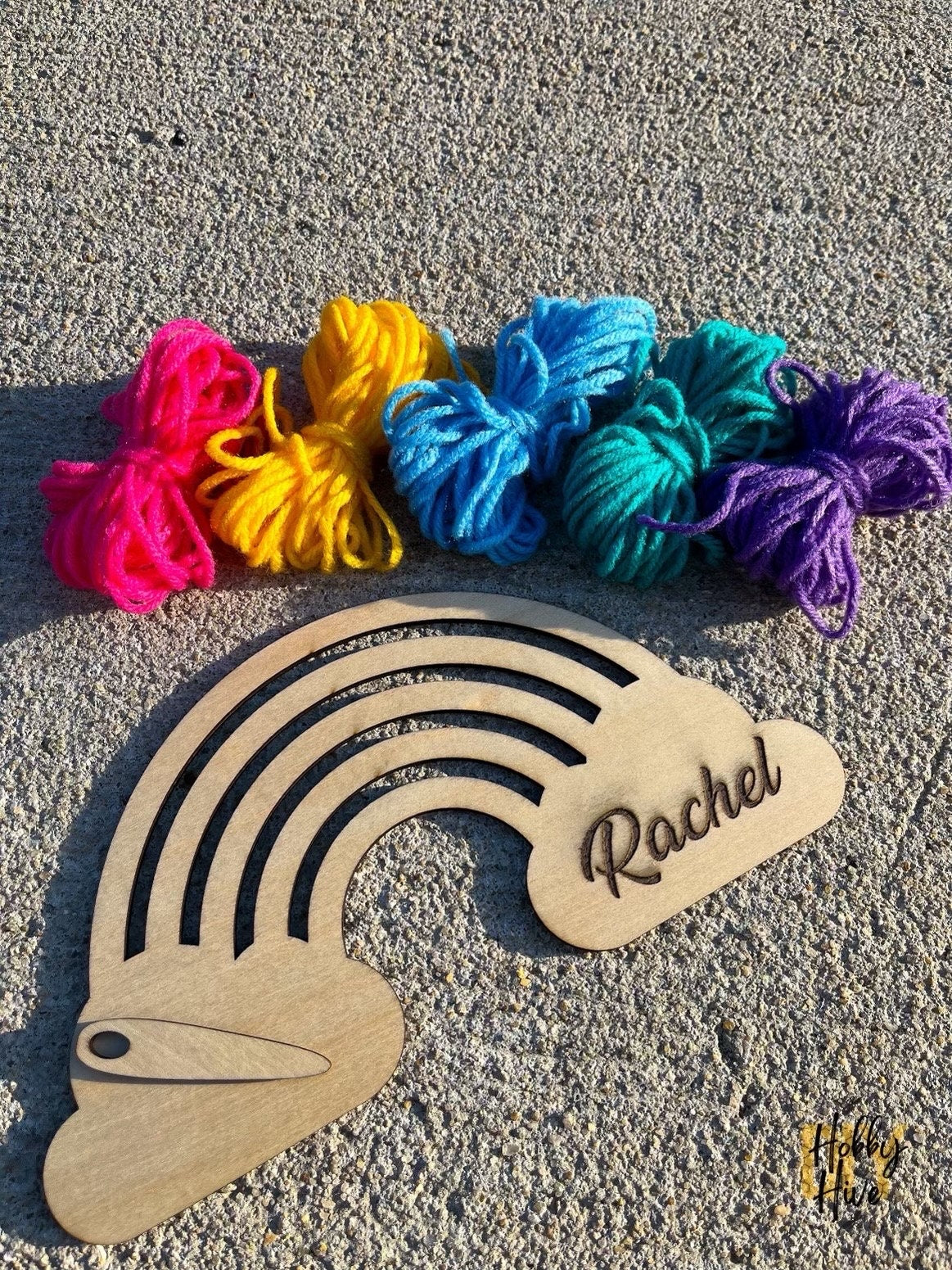 Personalized Rainbow Yarn Kit with Yarn and Needle Included