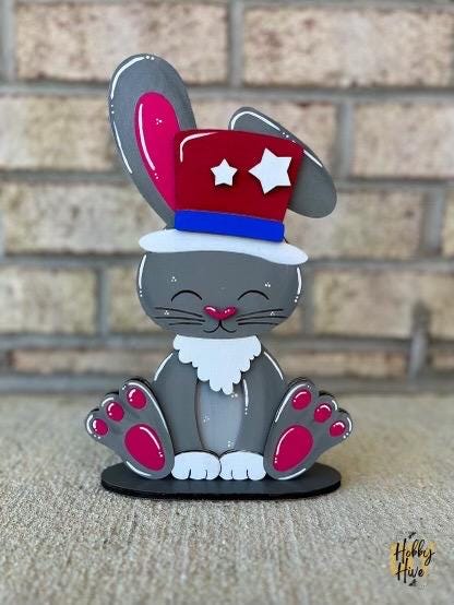 Bunny Desk Buddy with Interchangeable Seasonal Hats