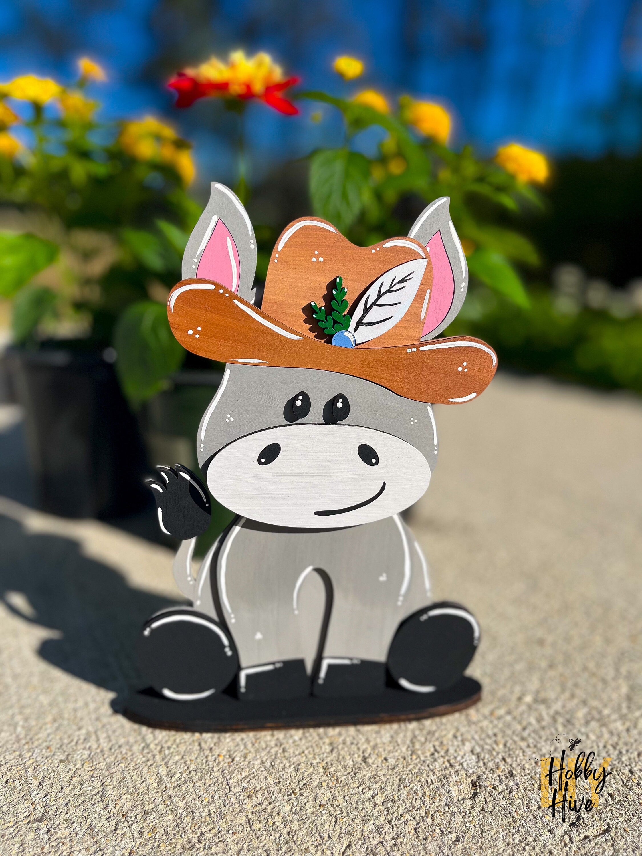 Donkey Desk Buddy with Seasonal Hats