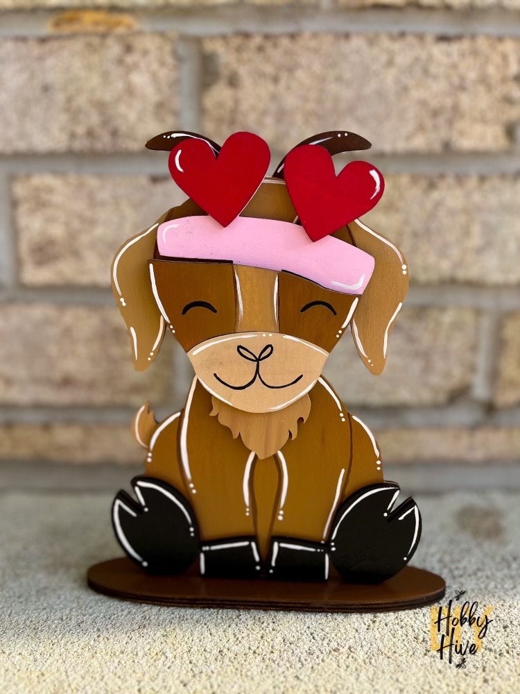 Cute Pygmy Goat Desk Pet with Interchangeable Festive Hats