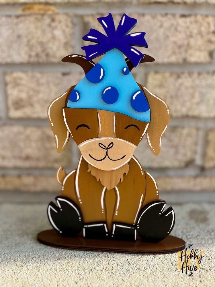 Cute Pygmy Goat Desk Pet with Interchangeable Festive Hats