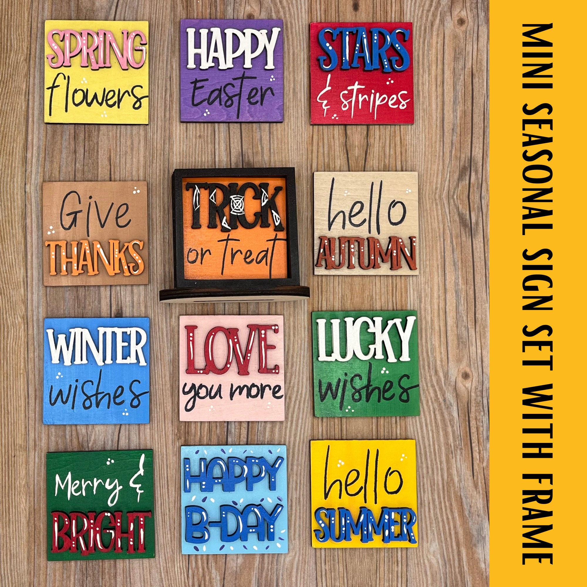 Mini Interchangeable Seasonal Sign Stand Stand Bundle