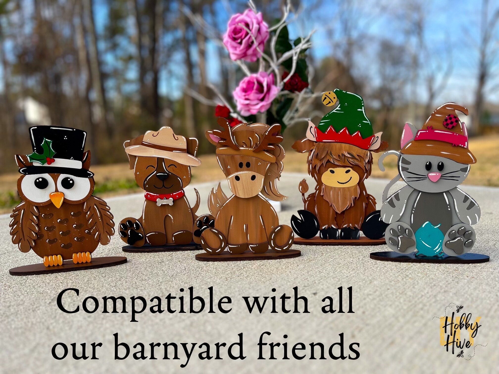 Farm Animal Hats Hand Painted Add ons