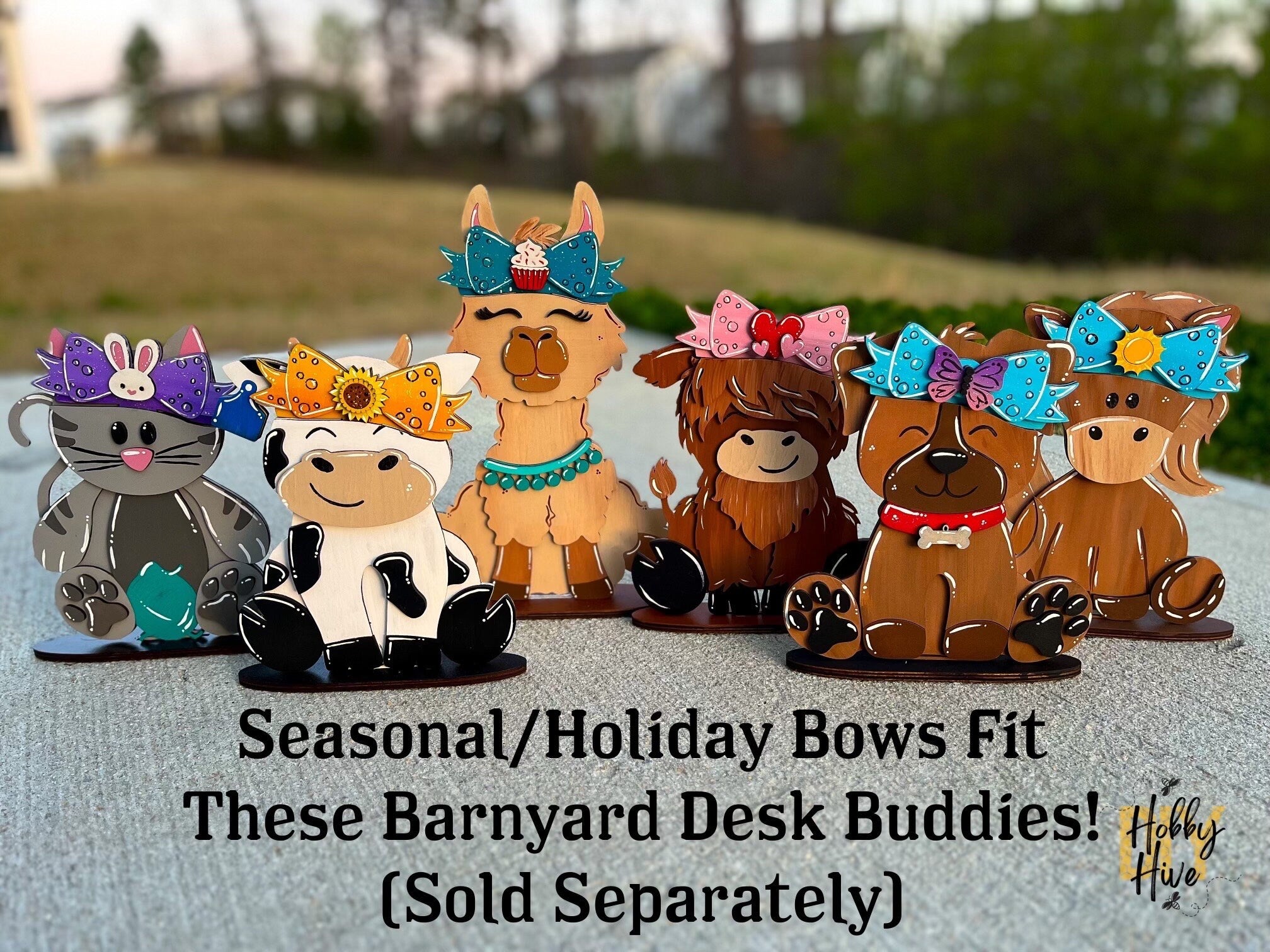 Bows for Farm Animal Shelf Sitters and Desk Buddies