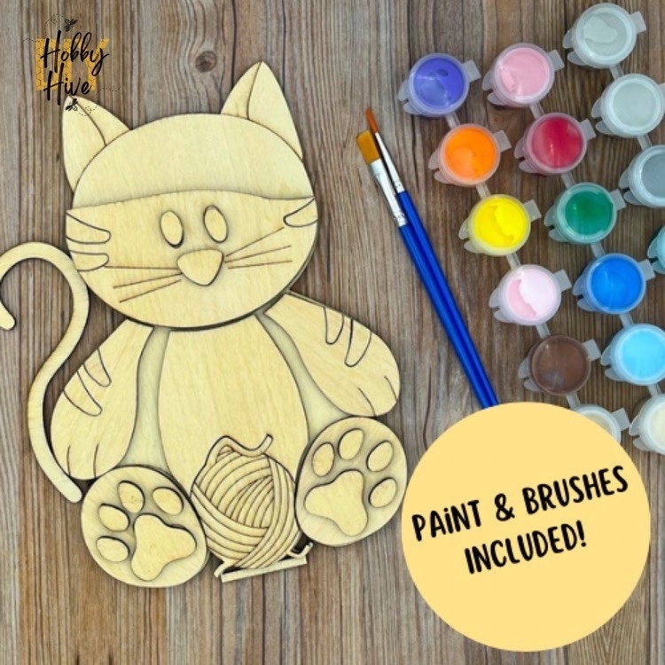 Paint Your Own, Cute Cat Interchangeable Desk Buddy