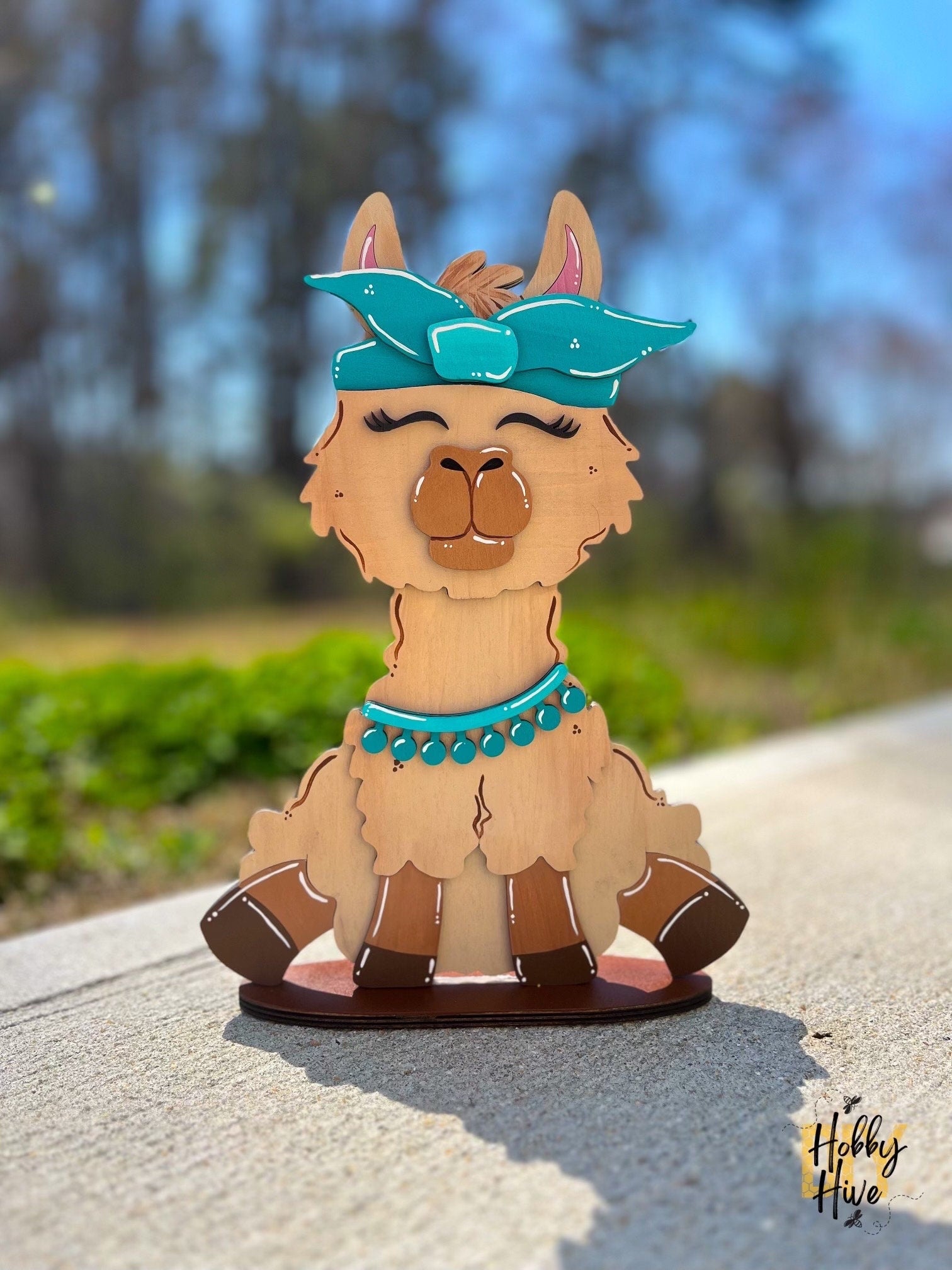 Festive Llama Shelf Table Desk Decor with Interchangeable Hats