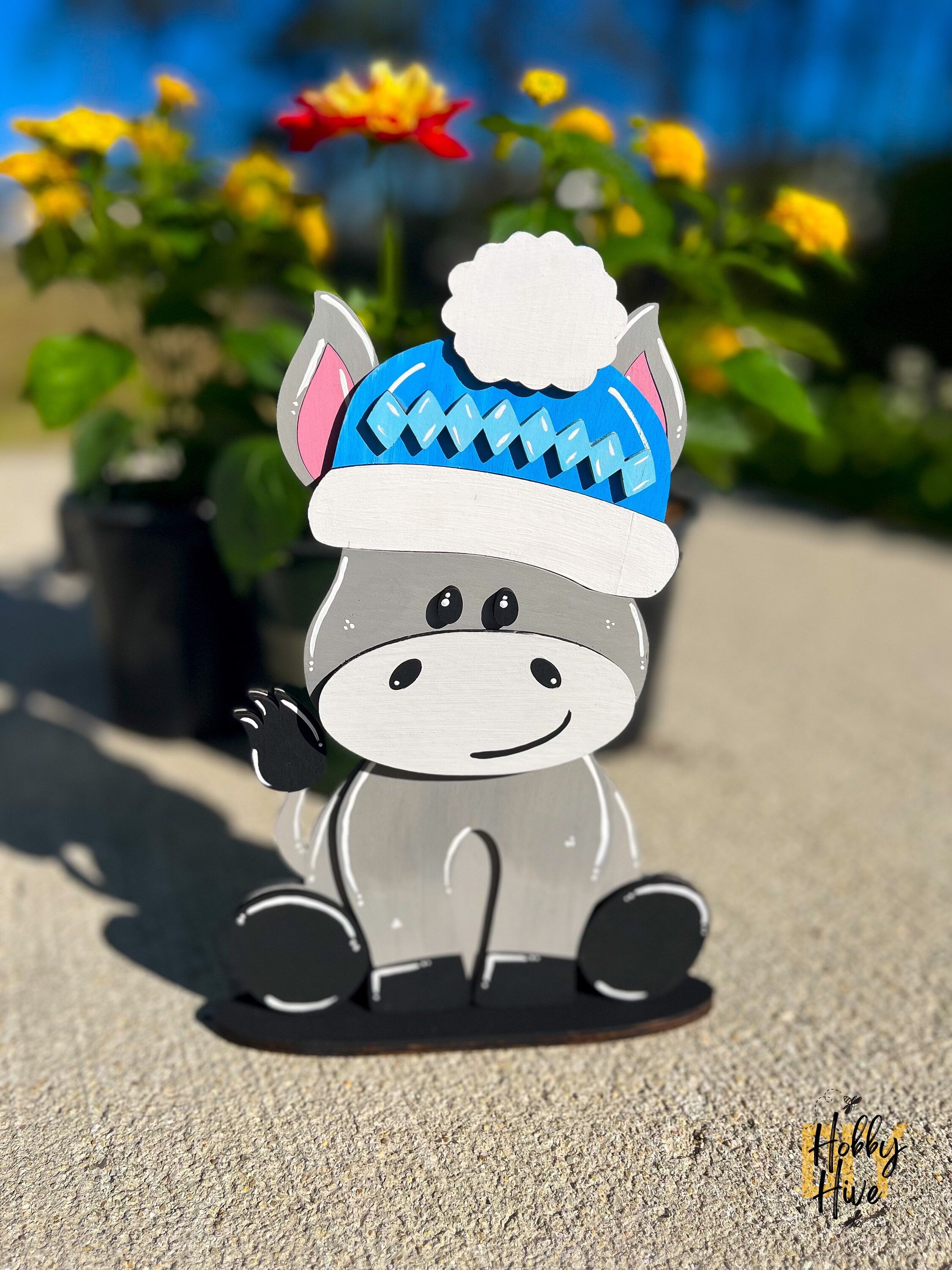 Donkey Desk Buddy with Seasonal Hats