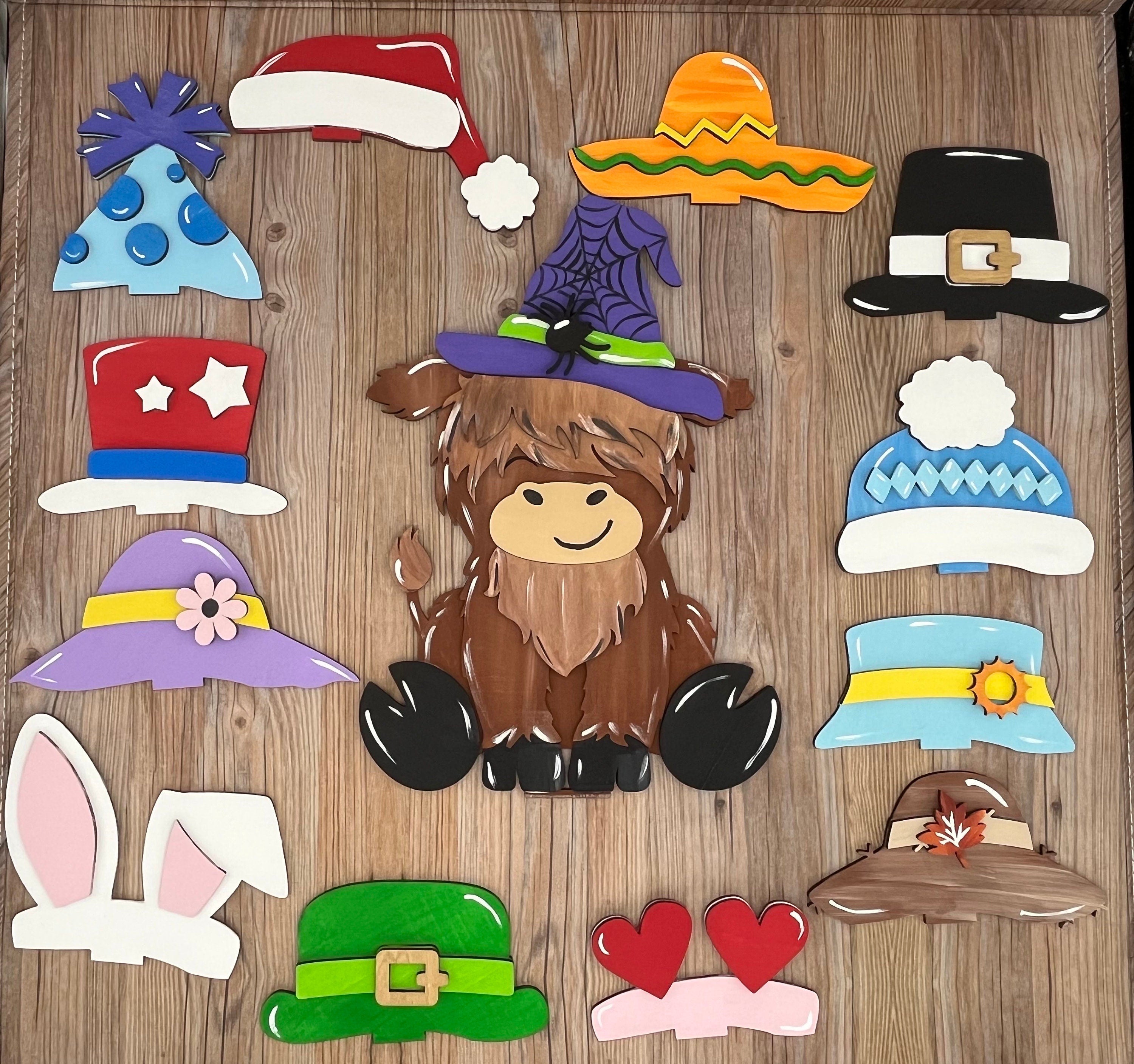 Paint your own Highland cow interchangeable sign