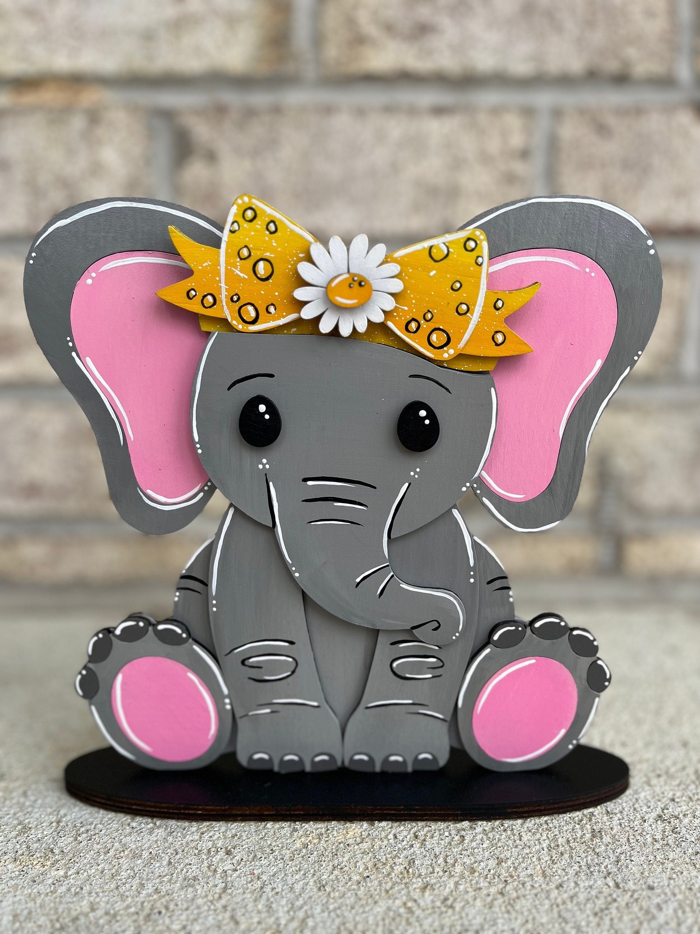 Cute Elephant Desk Buddy with Interchangeable Holiday Accessories