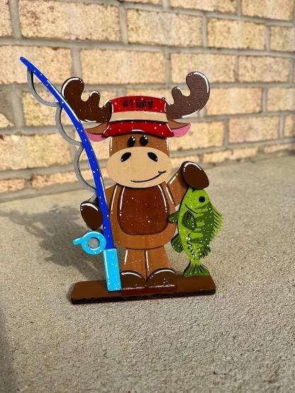 Fathers Day Gift Fishing Moose Desk Buddy