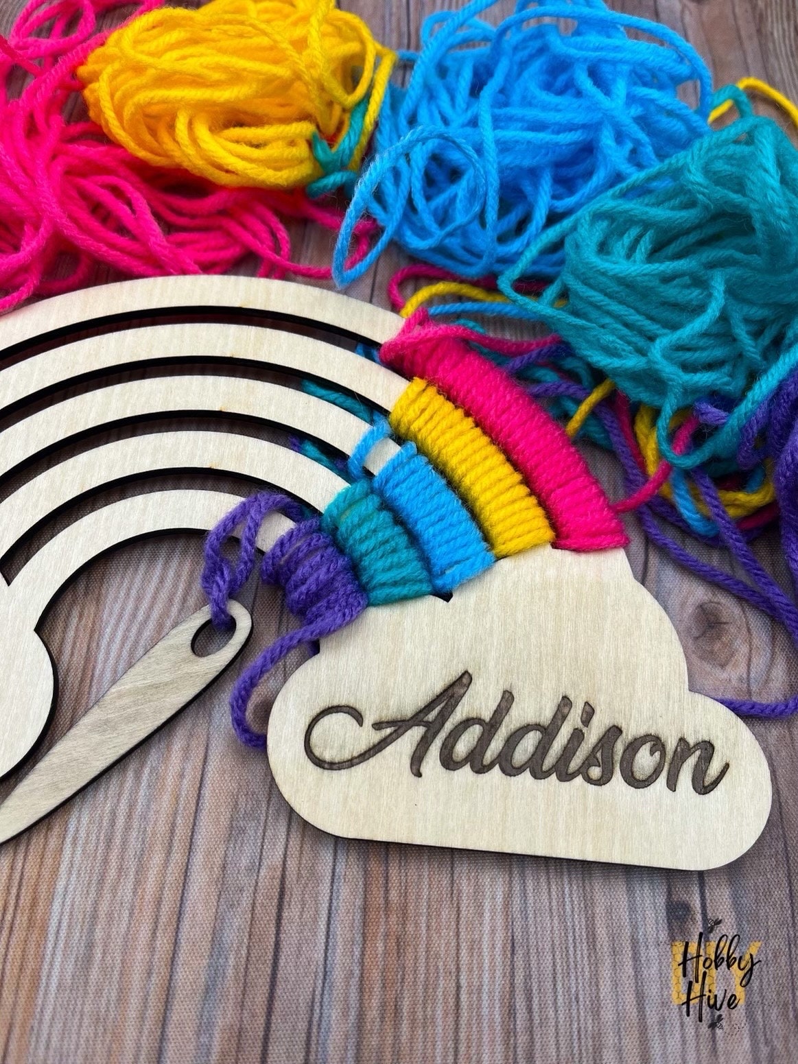 Personalized Rainbow Yarn Kit with Yarn and Needle Included