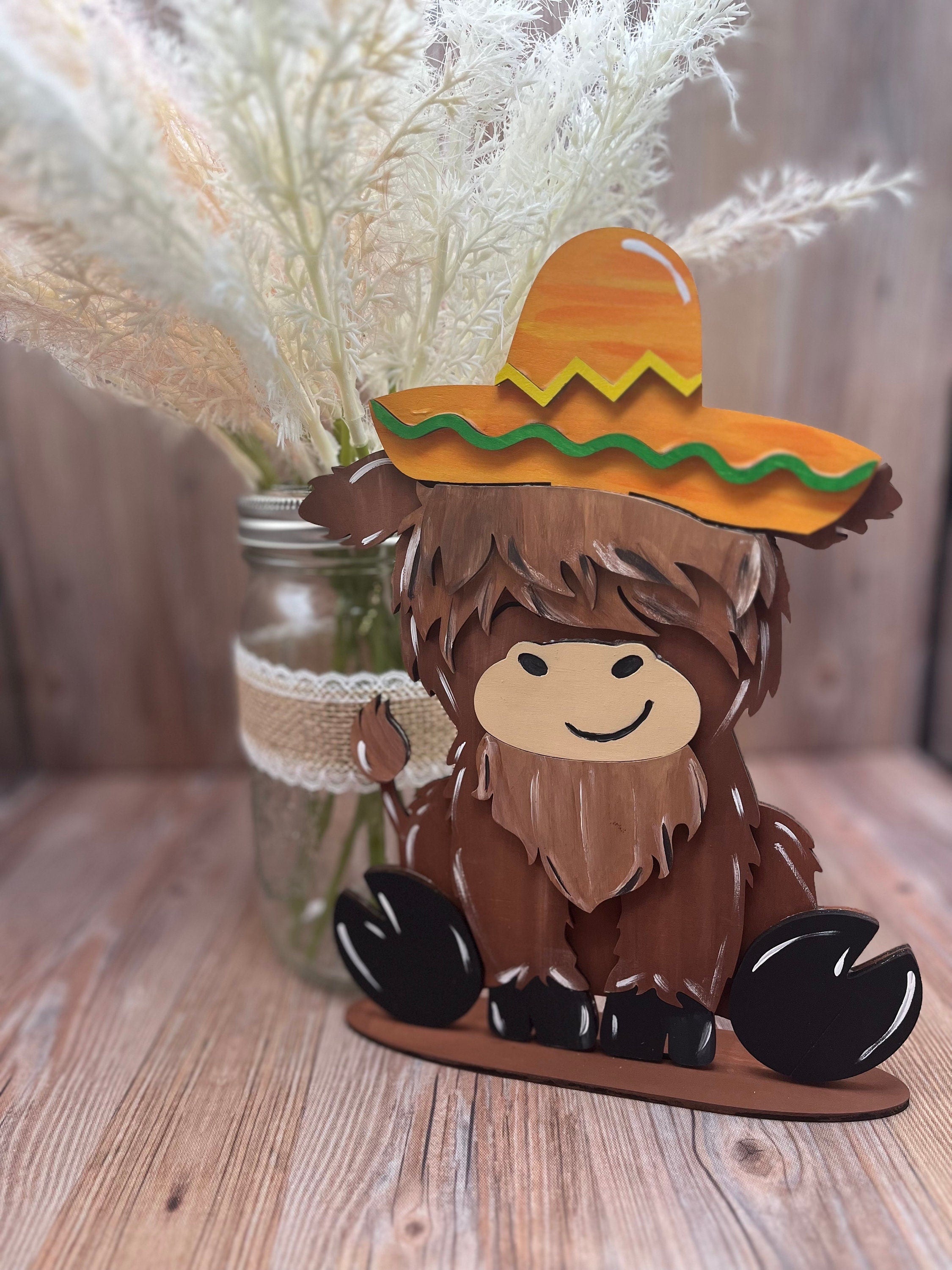 Paint your own Highland cow interchangeable sign