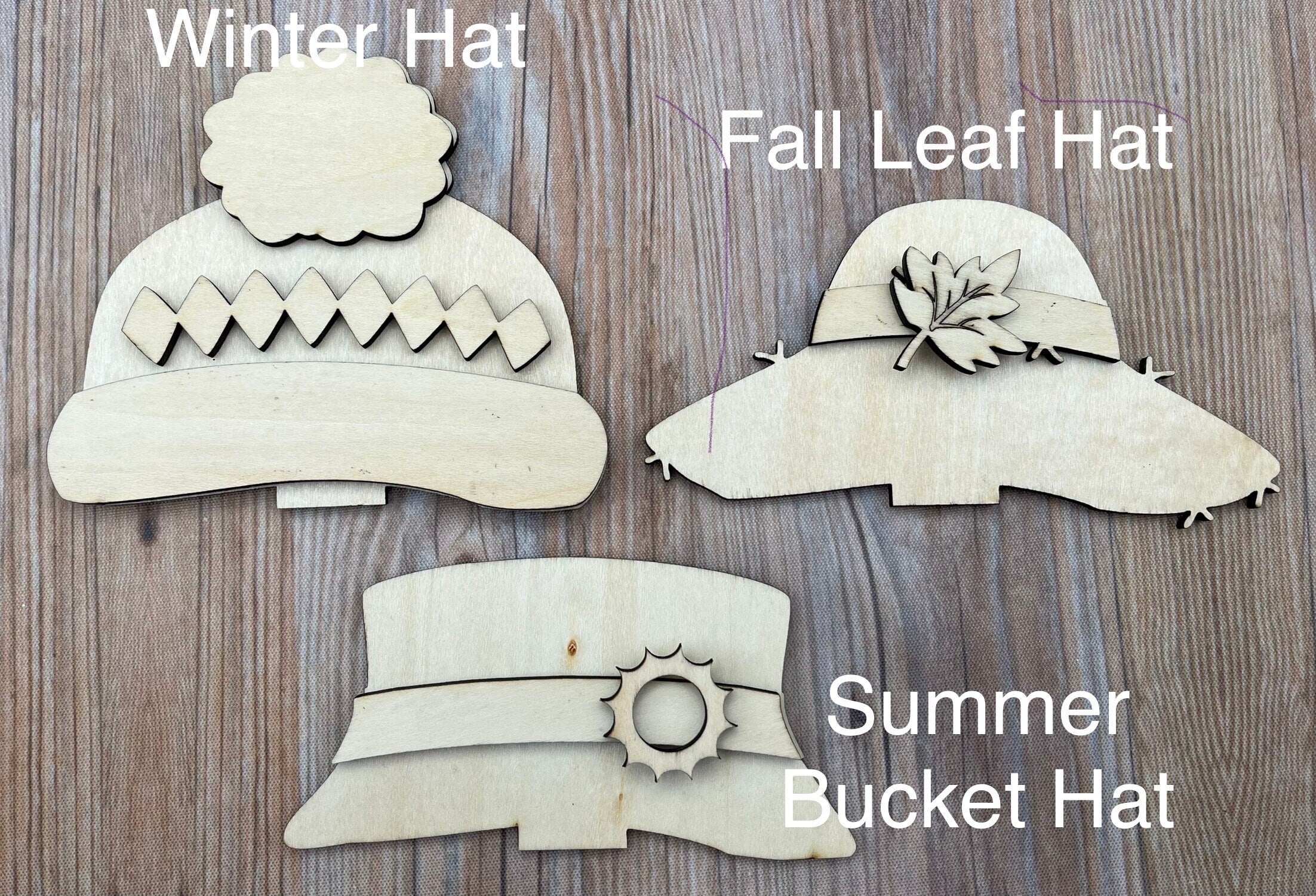 DIY Wood and Paint Animal Shelf Sitter Hat Add ons (Hats Only)