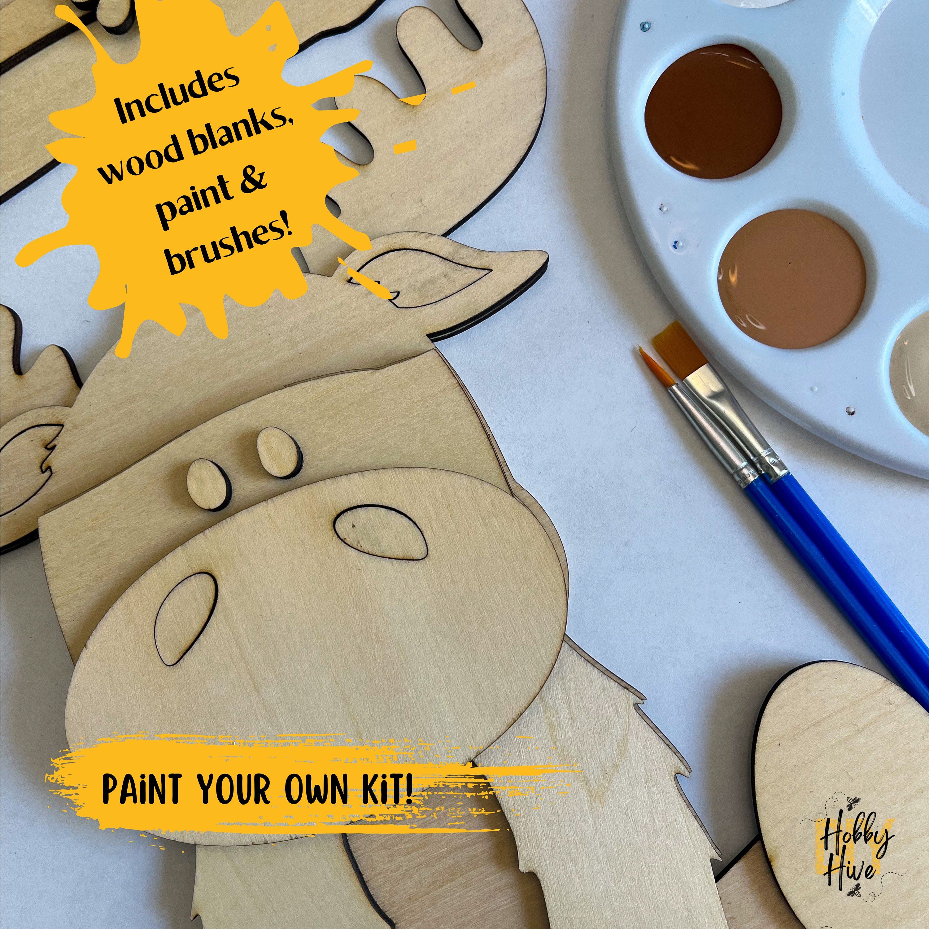 Paint Your Own Moose Interchangeable Sign with Seasonal and Holiday Hats Included