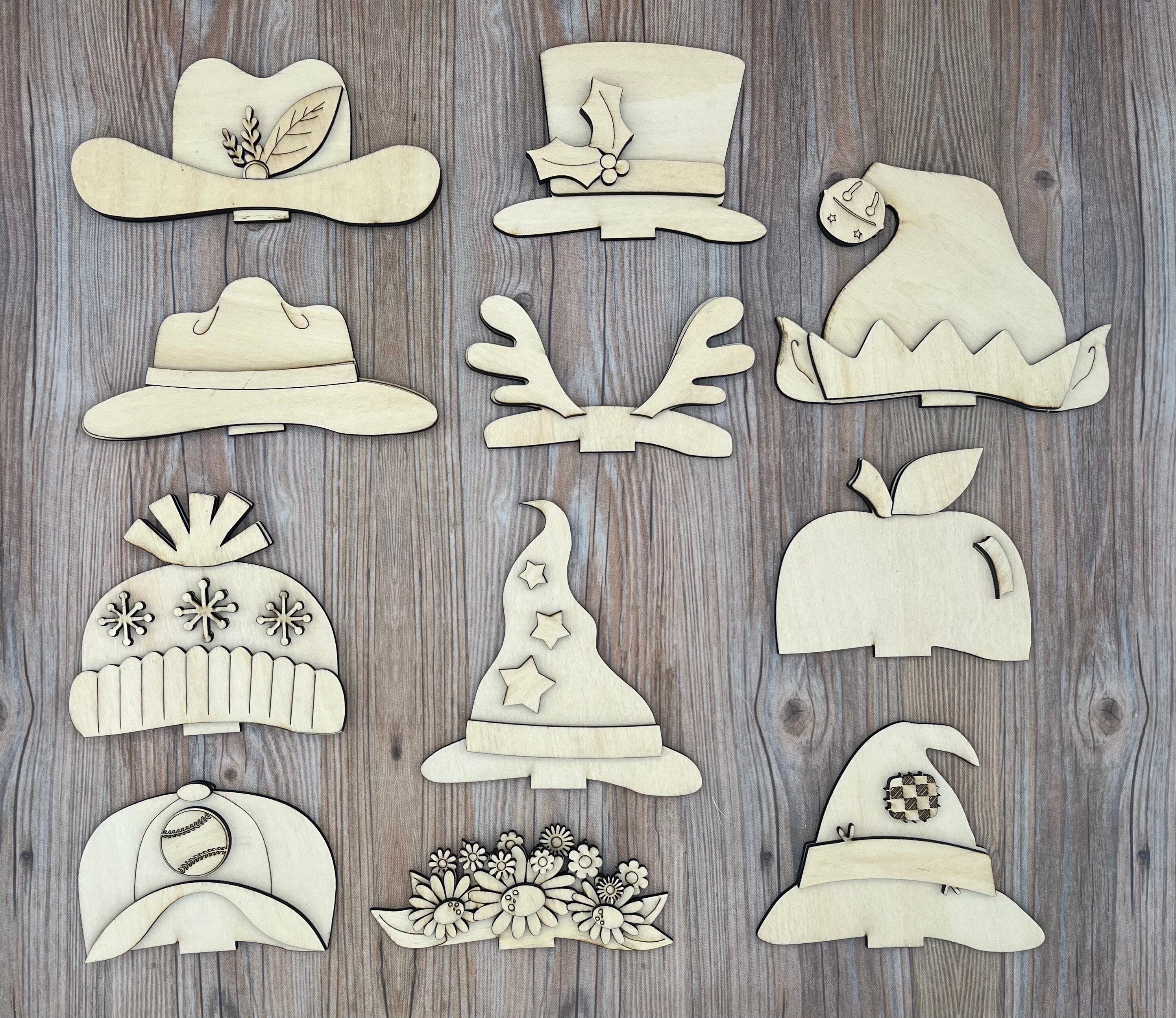 DIY Wood Blank and Paint Kit Farm Animal Hats Add ons (Hats Only)