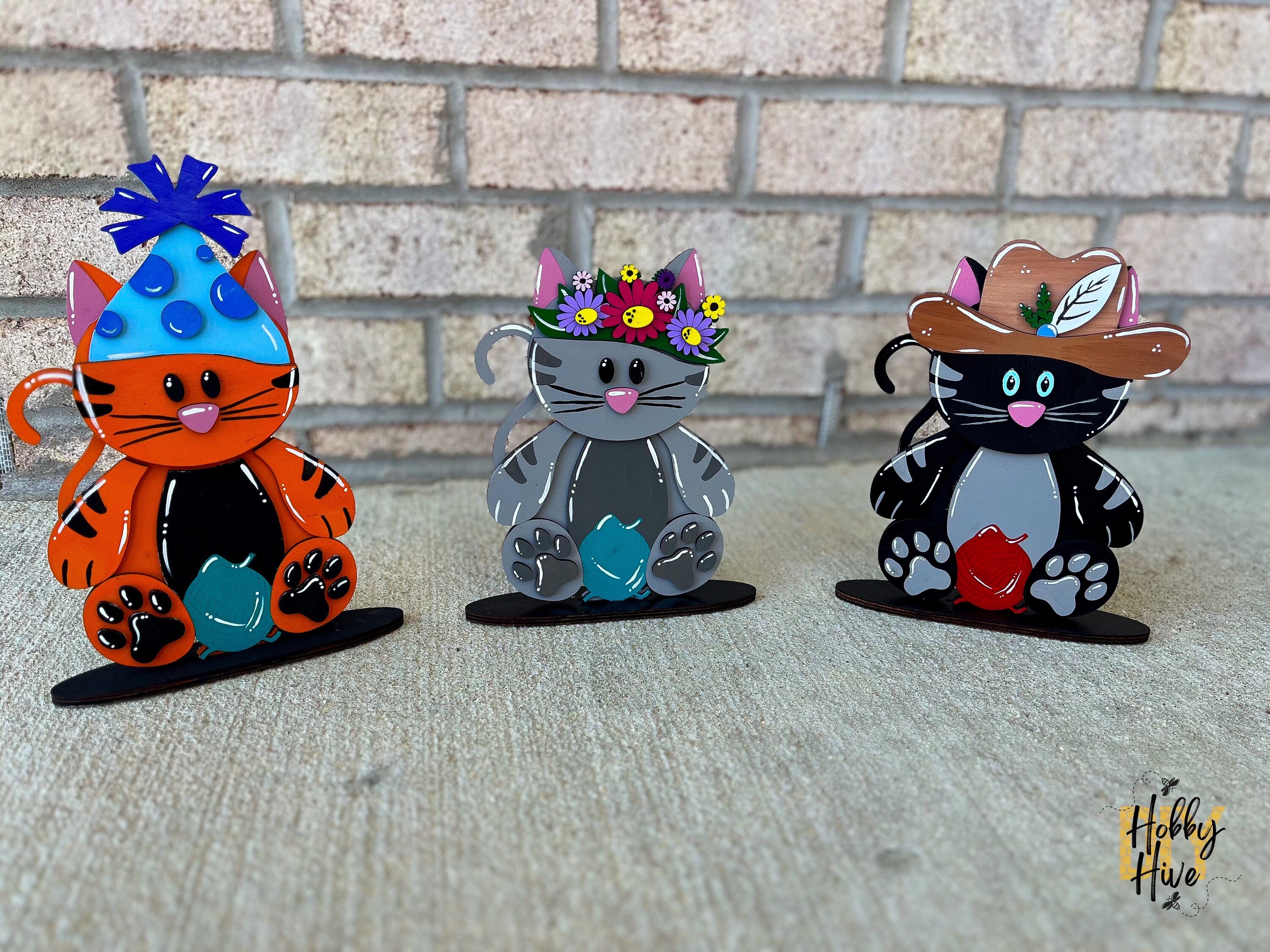 Cat Desk Buddy with Birthday Hat