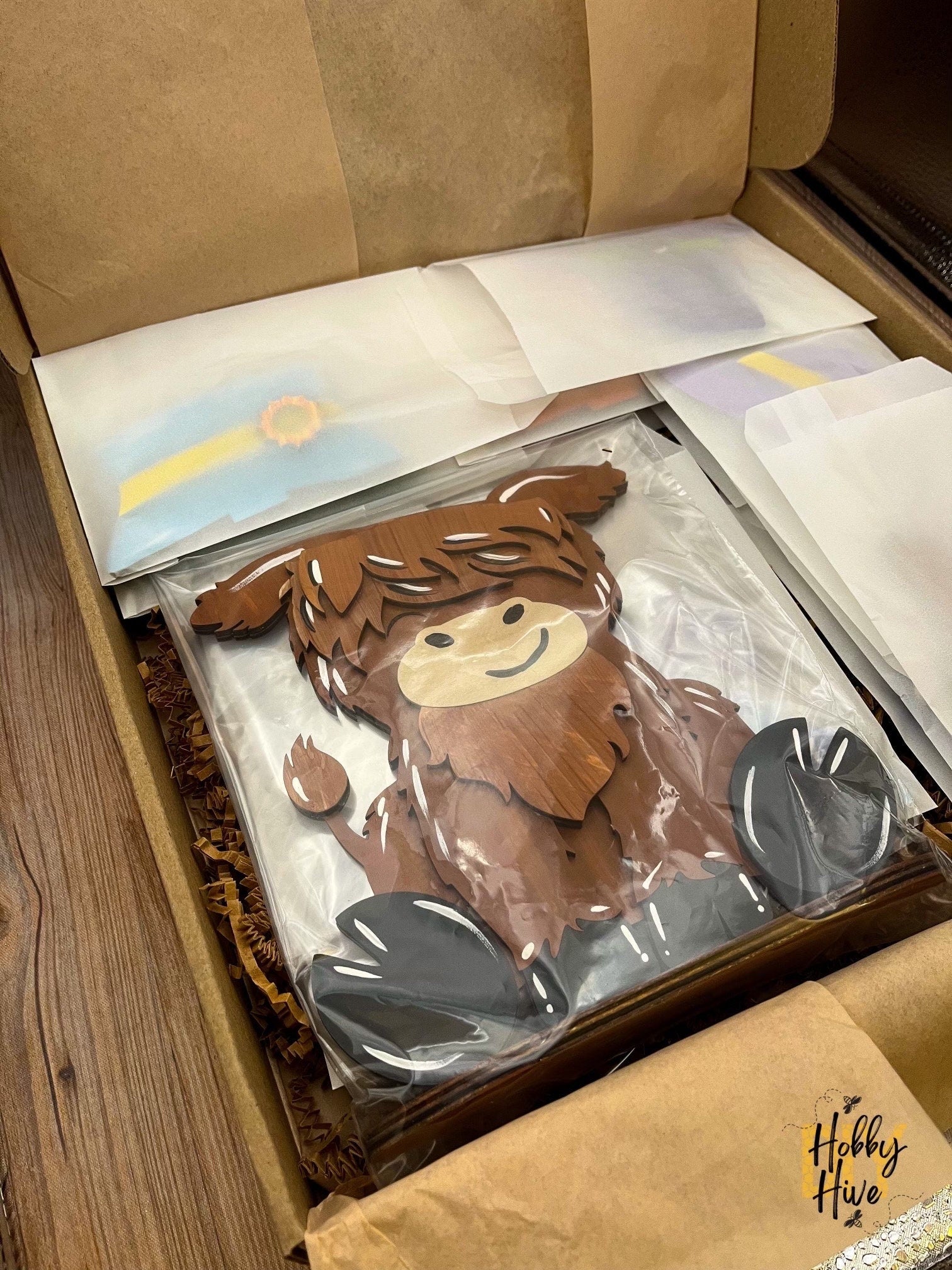 Cute Highland Cow Desk Buddy with Interchangeable Seasonal Hats