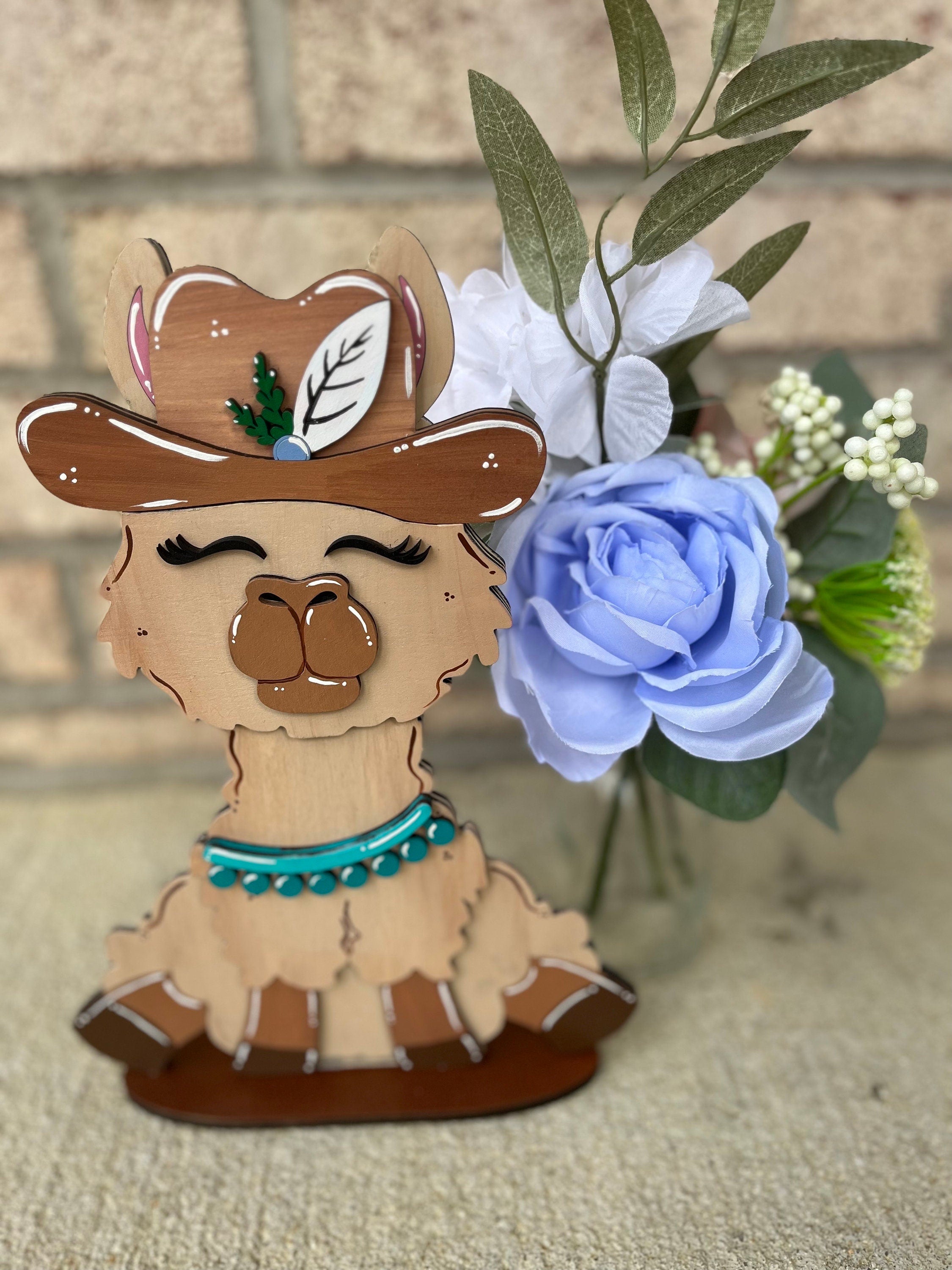Llama Birthday Desk Buddy with Interchangeable Hat