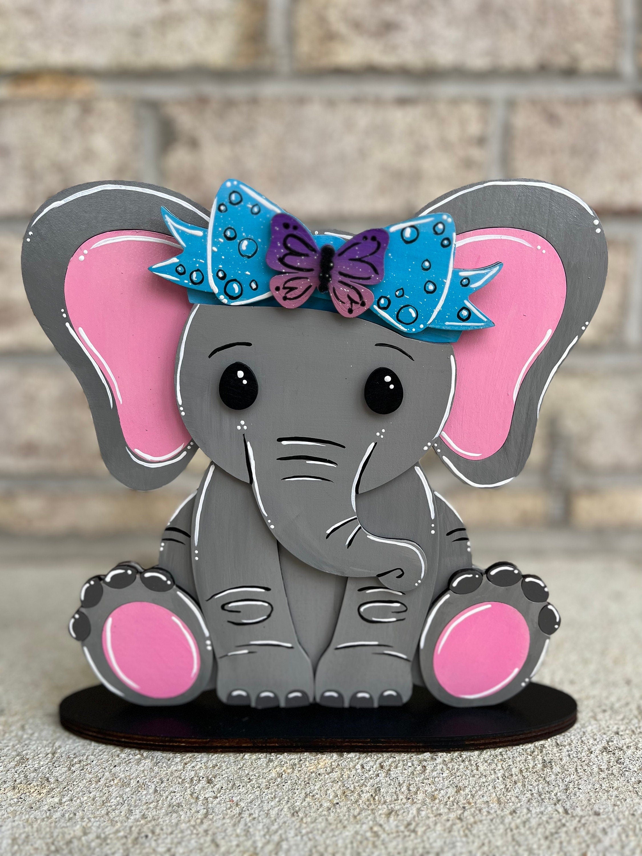 Cute Elephant Desk Buddy with Interchangeable Holiday Accessories